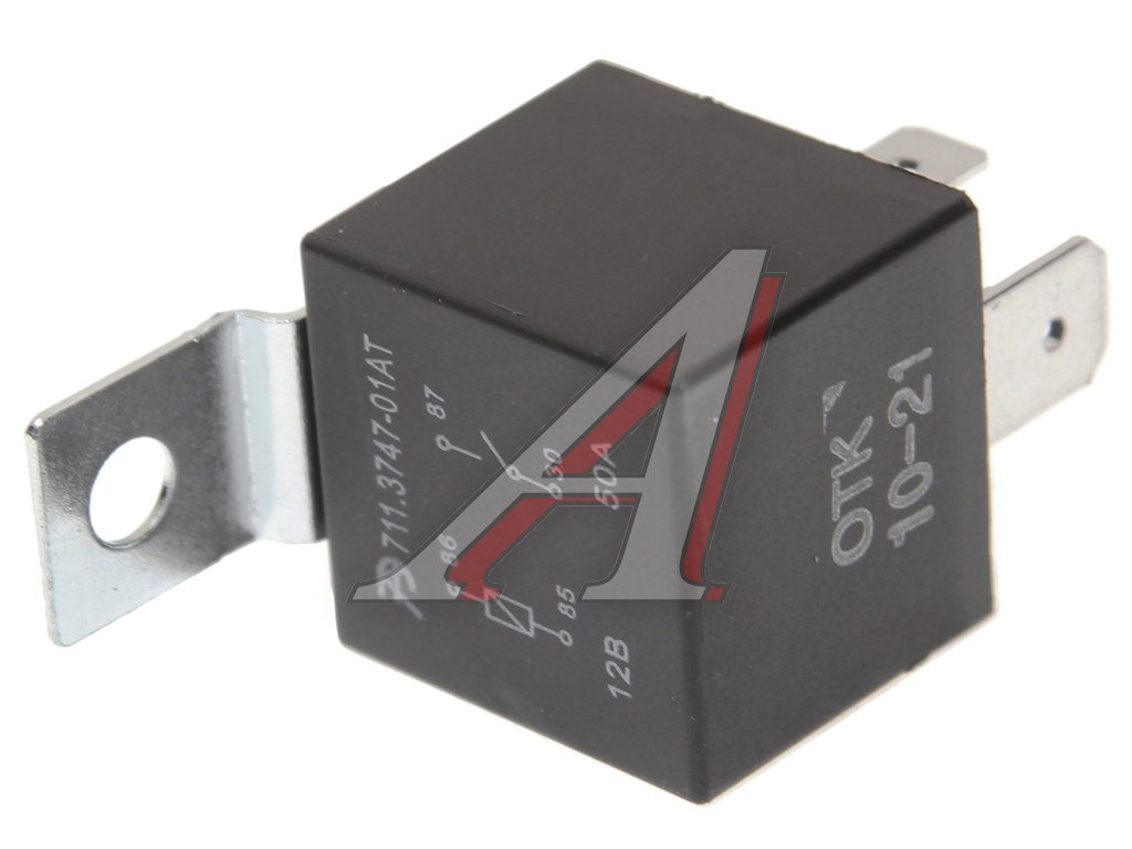 Реле электромагнитное 12V 4-х контактное 50А замыкающее с кронштейном АВТОТРЕЙД