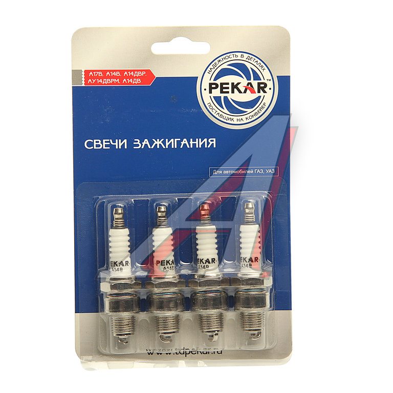 Свеча зажигания А14В ГАЗ-24 АИ-76 комплект 4шт. PEKAR