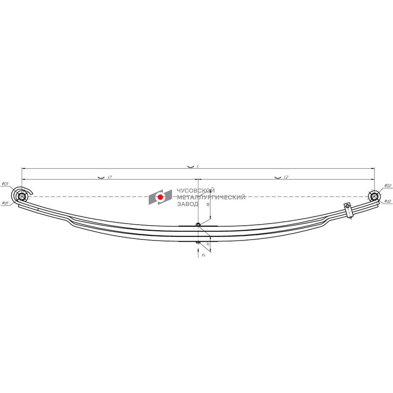 Рессора КАМАЗ-5490 передняя (3 листа) L 1830мм ЧМЗ