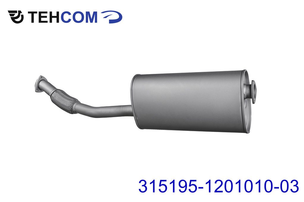Глушитель УАЗ-315195 Хантер дв.ЗМЗ-409,514 ЕВРО-2,3 с гофрой С/О ТЕХКОМ