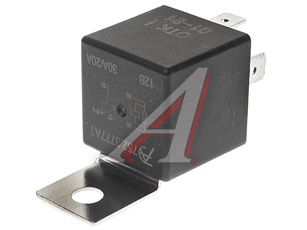 Реле электромагнитное 12V 5-ти контактное 30/20А переключ. с кронштейном и резистором АВТОТРЕЙД